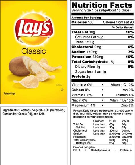 How many calories are in chips, potato, regular, fritp lay - calories, carbs, nutrition