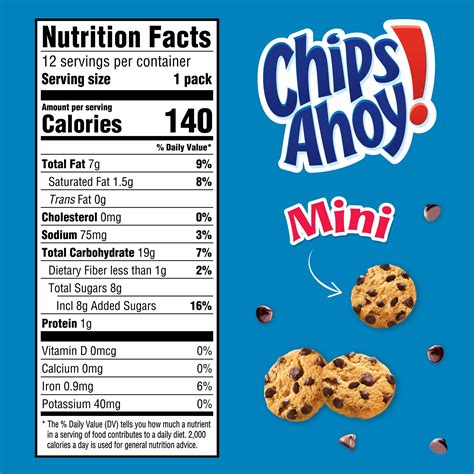 How many calories are in chips ahoy - cookies - calories, carbs, nutrition