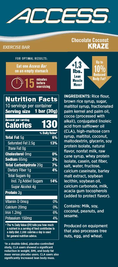 How many calories are in chocolate coconut kraze - calories, carbs, nutrition