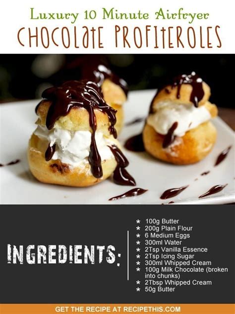 How many calories are in chocolate profiteroles - calories, carbs, nutrition