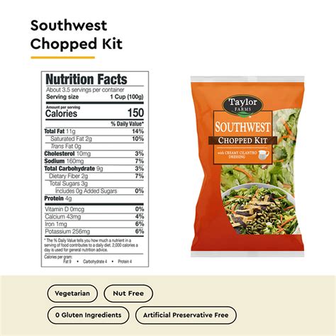 How many calories are in chopped southwest salad - calories, carbs, nutrition
