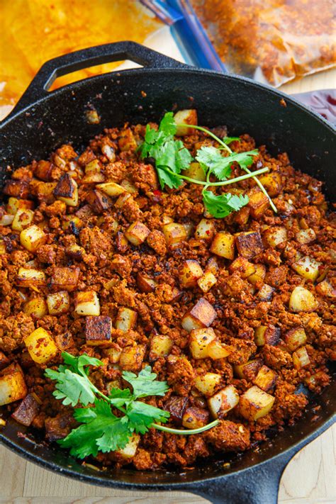 How many calories are in chorizo and potato filling - calories, carbs, nutrition