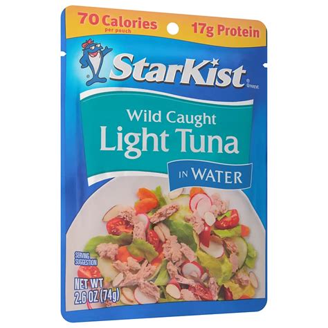 How many calories are in chunk light tuna in water pouch - calories, carbs, nutrition