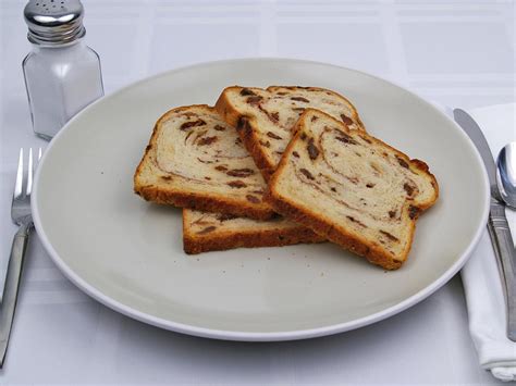 How many calories are in cinnamon raisin bread - calories, carbs, nutrition