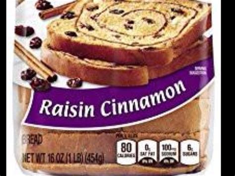 How many calories are in cinnamon swirl raisin bread - calories, carbs, nutrition