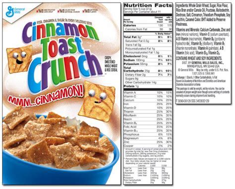 How many calories are in cinnamon toast crunch - calories, carbs, nutrition