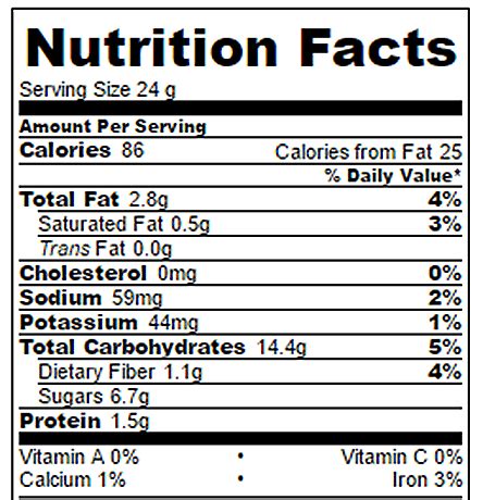 How many calories are in coconut granola bar - calories, carbs, nutrition