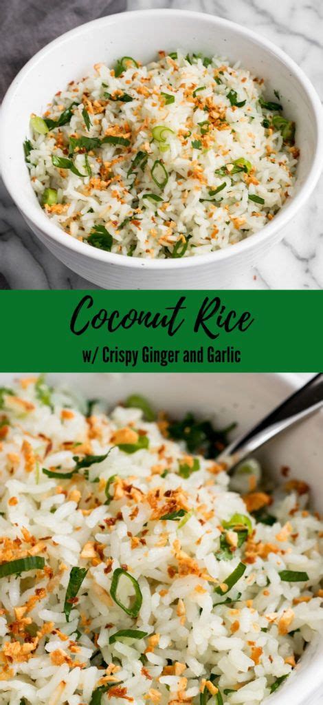 How many calories are in coconut rice with ginger and garlic - calories, carbs, nutrition