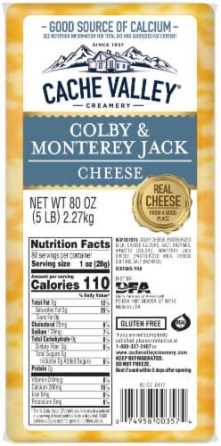 How many calories are in colby jack - calories, carbs, nutrition