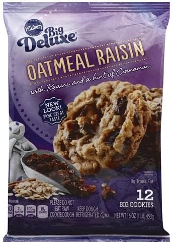 How many calories are in cookie dough oatmeal raisin 1.33 oz 3 ea - calories, carbs, nutrition
