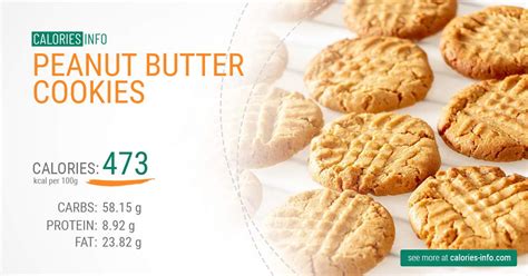 How many calories are in cookies, peanut butter, prepared from recipe - calories, carbs, nutrition