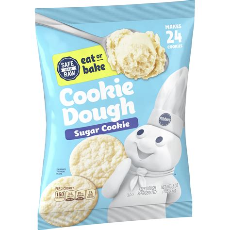 How many calories are in cookies, sugar, refrigerated dough, baked - calories, carbs, nutrition