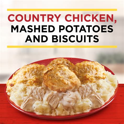 How many calories are in country chicken, mashed potatoes and biscuits - calories, carbs, nutrition