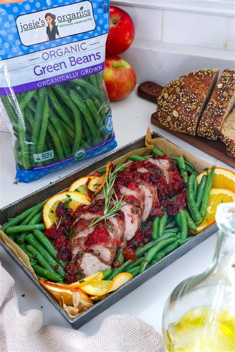 How many calories are in cranberry pork tenderloin, green beans, roasted veg cous cous - calories, carbs, nutrition