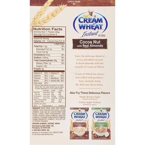 How many calories are in cream of wheat - calories, carbs, nutrition