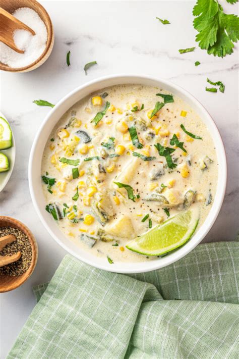 How many calories are in creamy corn roasted poblano soup - calories, carbs, nutrition