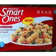 How many calories are in creamy pasta romano with spinach - calories, carbs, nutrition