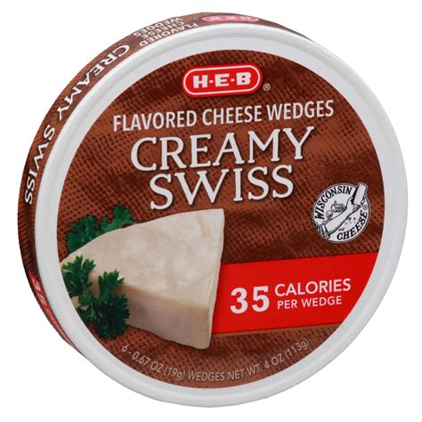 How many calories are in creamy swiss cheese wedge - calories, carbs, nutrition