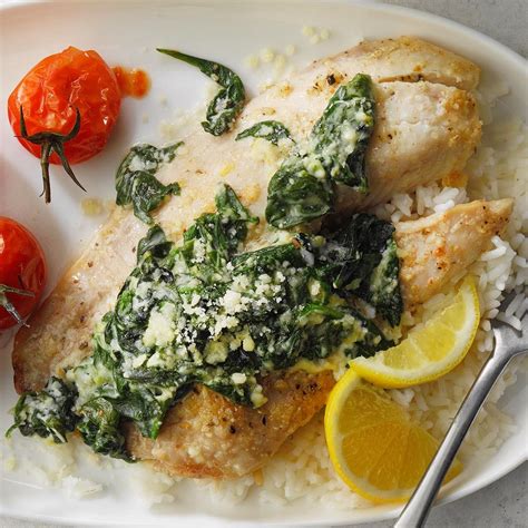 How many calories are in creole tilapia florentine with rice and alfredo sauce - calories, carbs, nutrition