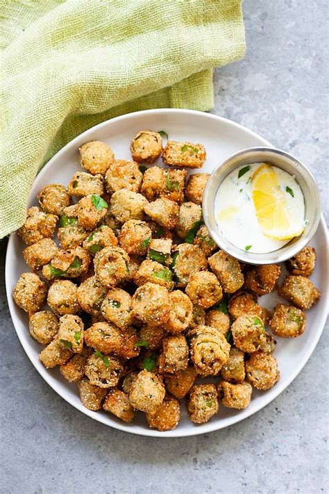 How many calories are in crispy fried okra - calories, carbs, nutrition