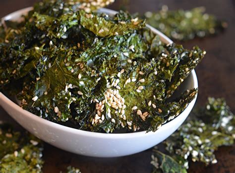 How many calories are in crispy sesame kale chips - calories, carbs, nutrition