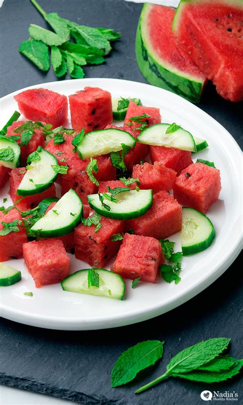 How many calories are in cucumber mint and watermelon salad (111040.0) - calories, carbs, nutrition