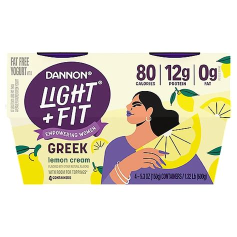 How many calories are in dannon, light 'n fit nonfat lemon chiffon yogurt - calories, carbs, nutrition