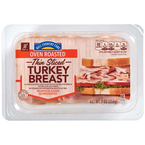 How many calories are in deli style - turkey breast - oven roasted thin sliced - calories, carbs, nutrition