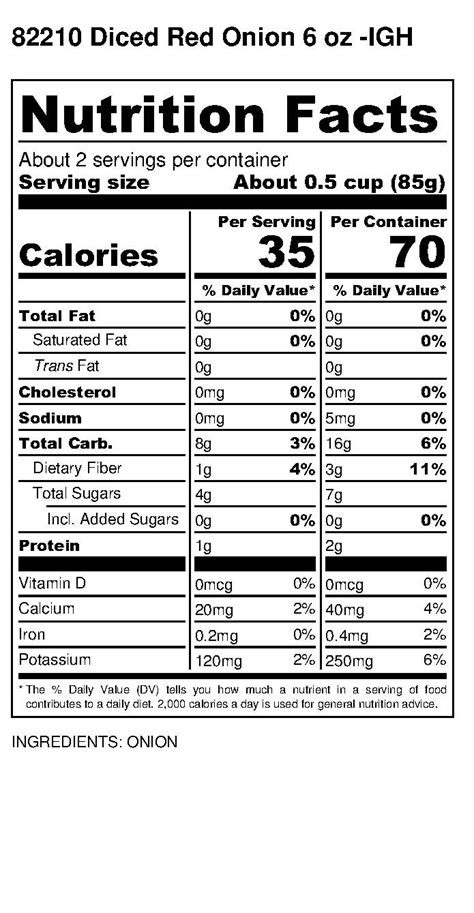 How many calories are in diced red onions - calories, carbs, nutrition
