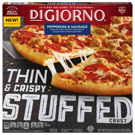 How many calories are in digiorno pizza, pepperoni topping, thin crispy crust, frozen, baked - calories, carbs, nutrition