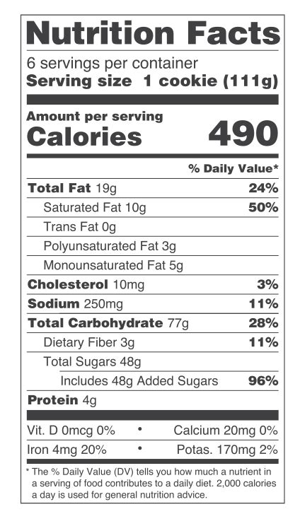 How many calories are in double fudge cookie - calories, carbs, nutrition