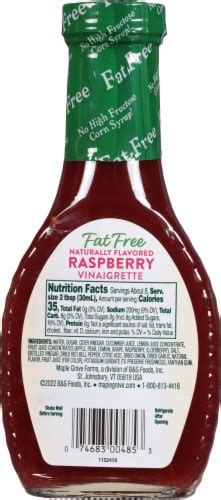 How many calories are in dressing conv raspberry vinaigrette fat free 2 tbsp - calories, carbs, nutrition