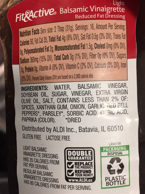 How many calories are in dressing vinaigrette balsamic reduced fat 2 tbsp - calories, carbs, nutrition