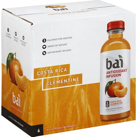 How many calories are in drink clementine bai costa rica 18 oz - calories, carbs, nutrition