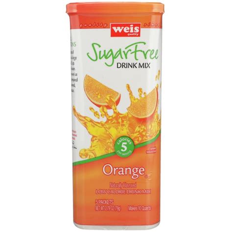 How many calories are in drink mix - orange sugar free - calories, carbs, nutrition