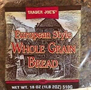 How many calories are in european style whole grain bread - calories, carbs, nutrition