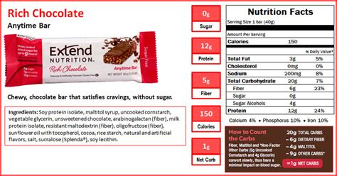 How many calories are in extend peanut butter chocolate delight bar - calories, carbs, nutrition