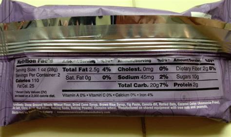 How many calories are in fig bars - calories, carbs, nutrition