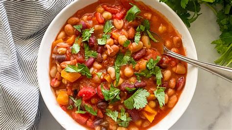 How many calories are in five bean soup - calories, carbs, nutrition