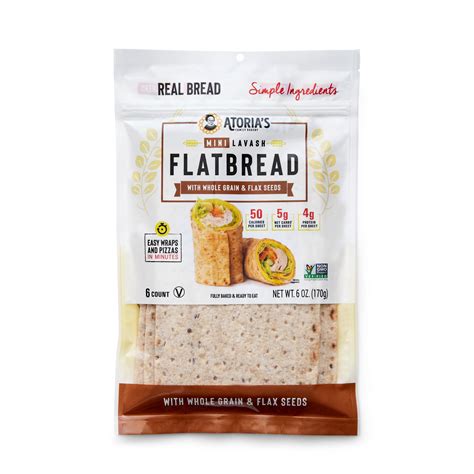 How many calories are in five grain flax flatbread (28293.0) - calories, carbs, nutrition