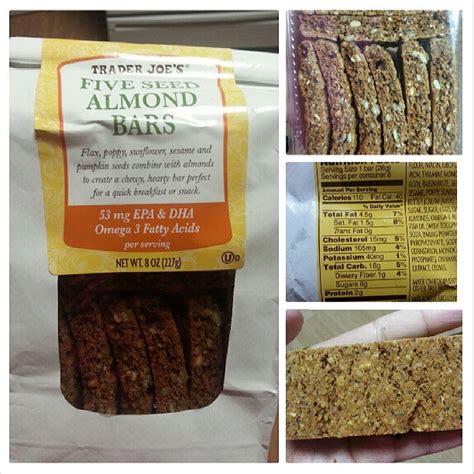 How many calories are in five seed almond bars - calories, carbs, nutrition