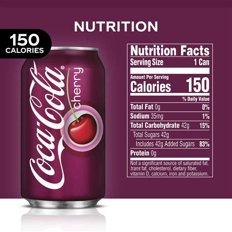 How many calories are in fountain soda, cherry coca cola, 16oz - calories, carbs, nutrition