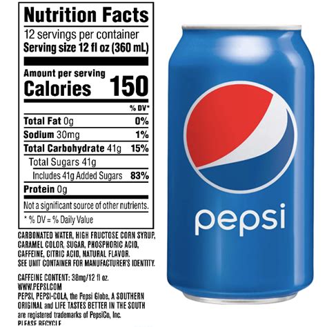 How many calories are in fountain soda, pepsi cola, 32oz - calories, carbs, nutrition