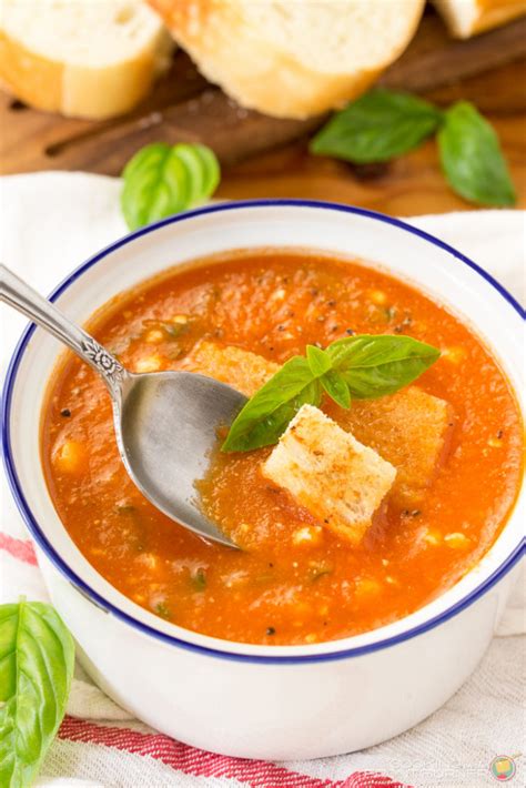 How many calories are in fresh tomato basil soup - calories, carbs, nutrition