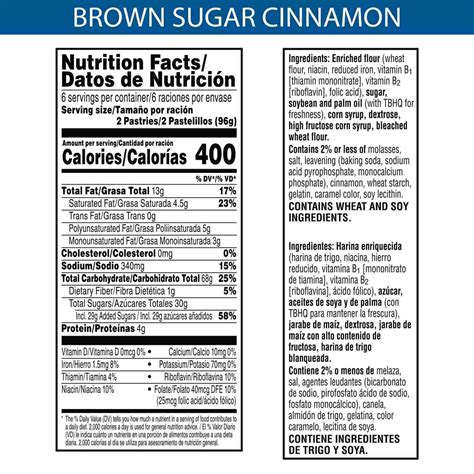 How many calories are in frosted brown sugar cinnamon - calories, carbs, nutrition