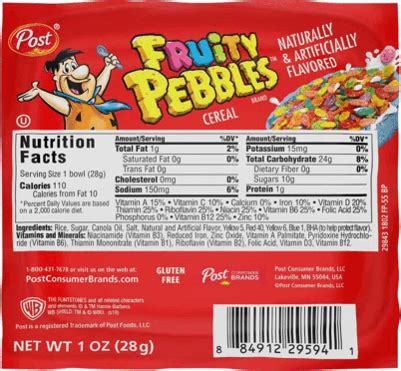 How many calories are in fruity pebbles treats - calories, carbs, nutrition