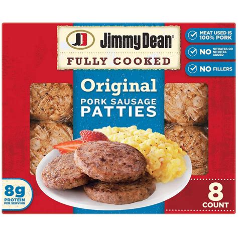 How many calories are in fully cooked pork sausage patties - calories, carbs, nutrition