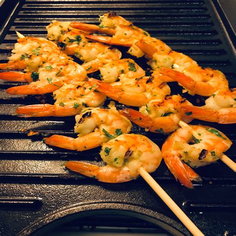 How many calories are in garlic shrimp skewer - calories, carbs, nutrition