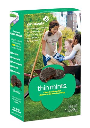 How many calories are in girl scouts, thin mints cookies - calories, carbs, nutrition