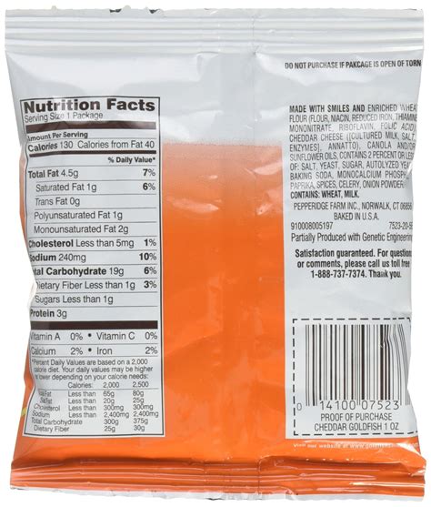 How many calories are in goldfish (r) crackers - calories, carbs, nutrition